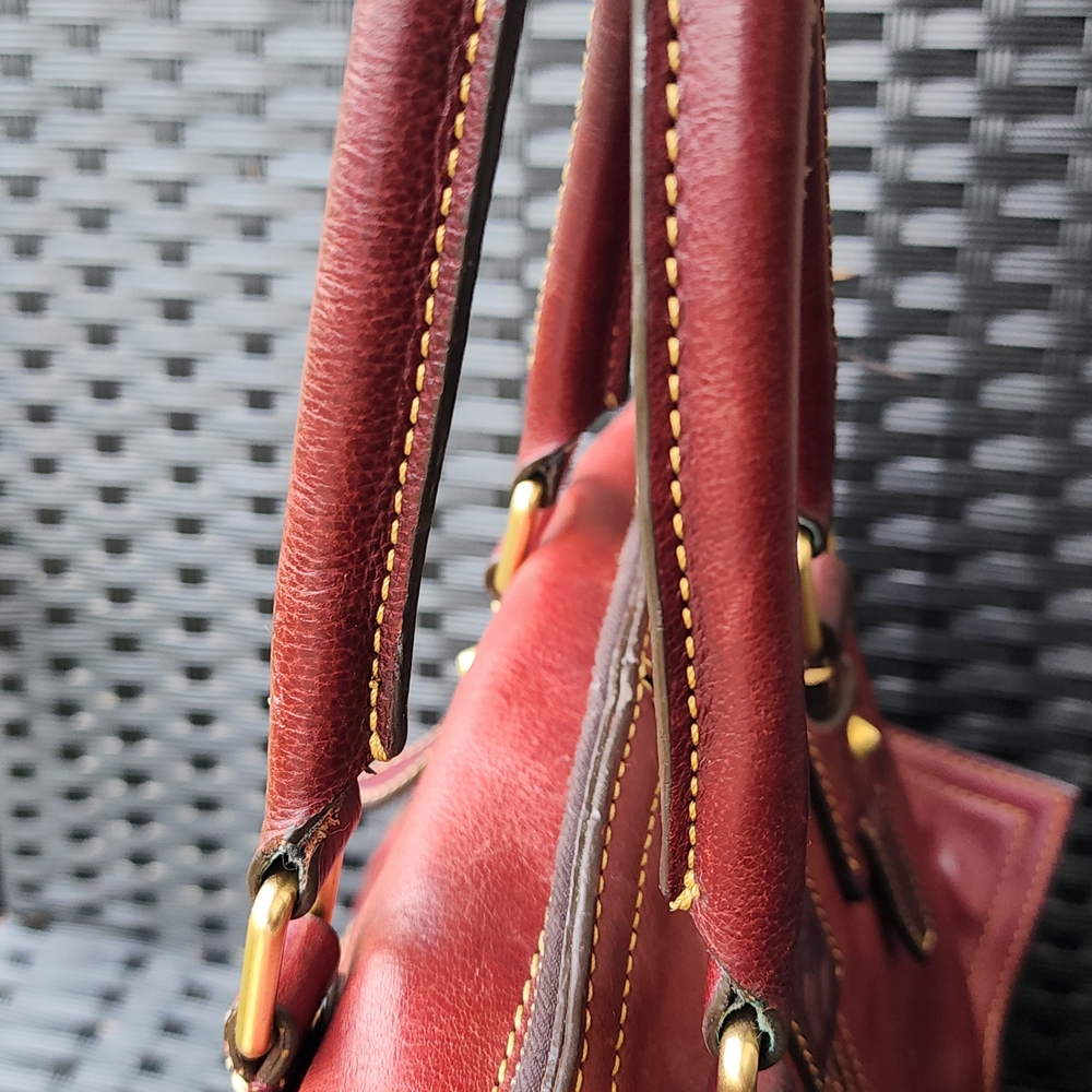Dooney & Burke Florentine Clayton Burgundy Leather Handbag - Picture 8 of 16